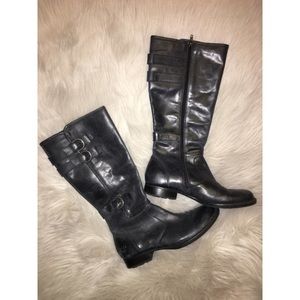 Leather combat boots